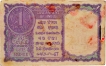 One Rupee Banknotes Bundle Signed by K G Ambegaonkar of Republic India of 1951.