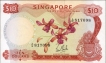 Ten Dollars Banknote Signed by  Lim Kim San of Singapore of 1967.