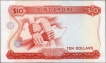 Ten Dollars Banknote Signed by  Lim Kim San of Singapore of 1967.