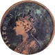 Error Copper One Quarter Anna Coin of Victoria Empress of Calcutta Mint of 1882.