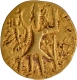 Gold Dinar Coin of Vasishka of Kushan Dynasty of Oesho type.