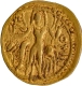 Gold Dinar Coin of Vasishka of Kushan Dynasty of Oesho type.