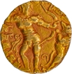 Gold Dinar Coin of Kumaragupta I of Gupta Dynasty of Lion Slayer type.