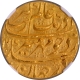 Unc Detailed NGC Graded Gold Mohur Coin of Aurangzeb Alamgir of Surat Mint.