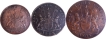 Soho  Mint Set of 3 Copper Coins  1803 AD Reverse Inverted Die Axis of Madras Presidency.