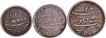 Set of Three Silver Quarter, Half & Rupee Coins Calcutta & Madras Mint of Madras Presidency.