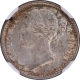 NGC MS 62 Graded Silver Quarter Rupee Coin of Victoria Queen of Calcutta Mint of 1840.