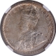 Scarce NGC MS 62 Graded Silver Quarter Rupee Coin of King George V of Calcutta Mint of 1929.