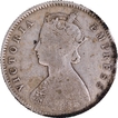 C Incused Silver Half Rupee Coin of Victoria Empress of Calcutta Mint of 1888.