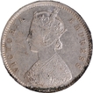 Scarce Silver Half Rupee Coin of Victoria Empress of Bombay Mint of 1899.