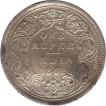 1873 (Actul Minitng year) Silver One Rupee Coin of Victoria Queen of Bombay Mint of 1862 without initial J.