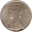 1873 (Actul Minitng year) Silver One Rupee Coin of Victoria Queen of Bombay Mint of 1862 without initial J.