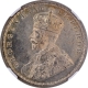 Rare NGC MS 63 Graded Silver One Rupee Coin of King George V of Bombay Mint of 1921.