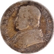 Silver Twenty Baiocchi Coin of Pius IX of Italy of 1862.