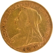 United Kingdom Gold Sovereign Coin of Victoria Queen of 1894.