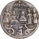 Silver Ramatanka Token of Mid 19th Century with Lord Ram, Sita & Hanuman.