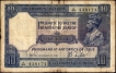 Ten Rupees Banknote of King George V Signed by J B Taylor of 1926.