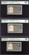  Extremely Rare 3 PMCS Graded 60, 55 & 58 One Rupee Banknotes of King George VI Signed by C E Jones of 1945 of Burma Issue.