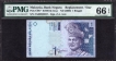 PMG Graded 66 Gem Uncirculated EPQ One Ringgit Banknote Signed by Z A Aziz of Malaysia of 2000.