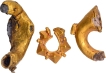 Ancient Gold 3 pieces Ear ornaments Jewellery of Gujarat area.