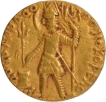 Very Rare Gold Dinar of Vasudeva I of Kushan Dynasty in Oesho (Shiva) type.