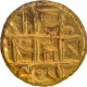 Rare Gold Half Varaha Coin of Harihara II of Vijayanagara Empire with lord Shiva and Parvati seated..