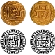 Unique and Historical Important Akbar Gold Half Mohur Coin as DHAN in Superb Quality.