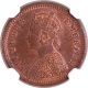 Scarce NGC AU 58 BN Graded Copper One Twelfth Anna Coin of Victoria Empress of Bombay Mint of 1883.