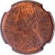 Scarce NGC MS 63 BN Graded Copper One Twelfth Anna Coin of Victoria Empress of Calcutta Mint of 1886.