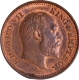 Very  Rare Uncirculated 1906 Bronze Half Pice Coin of King Edward VII of Calcutta Mint with Ghost Image.