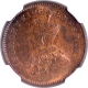 Extremely  Rare Top Pop 1913 Rare NGC MS 64 BN Graded Bronze Half Pice Coin of King George V of Calcutta Mint.