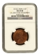 Rare NGC MS 64 RB Graded Copper One Quarter Anna Coin of Victoria Queen of Calcutta Mint of 1874.