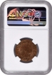 Rare NGC MS 62 RB Graded Copper One Quarter Anna Coin of Victoria Empress of Bombay Mint of 1889.