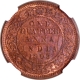 Scarce NGC MS 63 RB Graded Copper One Quarter Anna Coin of King Edward VII of Calcutta Mint of 1903.