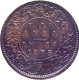 Extremely Rare Victoria Queen Copper Half Anna Coin of Calcutta Mint of 1875.