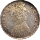 Very Rare Silver Half Rupee Coin of Victoria Empress of Calcutta Mint of 1898.