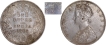 Five Panels Silver One Rupee Coin of Victoria Queen of Bombay Mint of 1862.