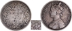 Very  Rare Victoria Queen of Silver One Rupee Coin of Bombay Mint of 1862.