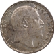 Rare 1909 (9 over 8) Silver One Rupee Coin of King Edward VII of Bombay Mint.