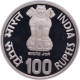 Proof Silver 100 Rupees Coin of   International Year of the Child of Bombay Mint of 1981.