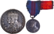 Delhi Durbar Silver Normal and Minature Medal of King George V of 1911.