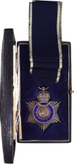 Exceedingly Rare Rai  Sahib Indian Title Badge Silver Medal of King George VI of 1943.