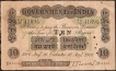 Extremely Rare Uniface Ten Rupees Banknote of King Edward VII Signed by O T Barrow of 1906 of Calcutta Circle.