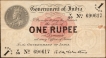 Very Rare One Rupee Banknote of King George V Signed by A C McWatters of 1917 of Universalised Circle.