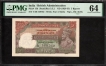 Extremely Rare PMG Graded 64  Choice UNC  Five Rupees Banknote of King George V Signed by J W Kelly of 1934.