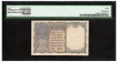 Extremely Rare PMG Graded  40 XF Red Serial One Rupee Banknote of King George VI Signed by C E Jones of 1947.