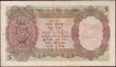 Very Rare Five Rupees Banknote of King George VI Signed by J B Taylor of 1945 of Burma Issue.