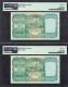 Very Rare PMG Graded 63 Ten Rupees Consecutive Banknotes of King George VI Signed by J B Taylor of 1938 of Burma Issue.