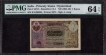 Extremely Rare PMG Graded 64  Choice UNC One Rupee Banknote Signed by Liaqat Jung of Hyderabad of 1945.