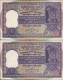 Rare One Hundred Rupees Consecutive Banknotes Signed by P C  Bhattacharya  of Republic India of 1960.